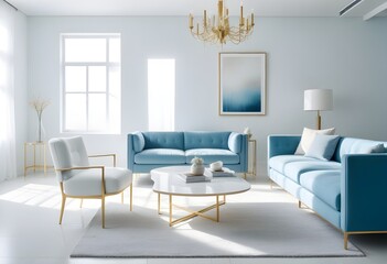 white and gold theme modern interior