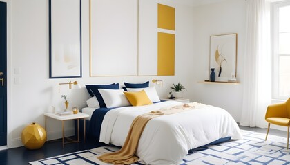 white and gold theme modern interior