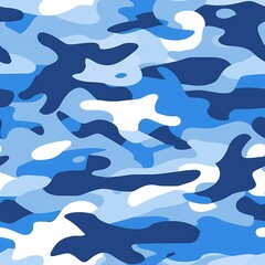 Simple Camouflage seamless pattern in Blue. Military camouflage. illustration formats 4096 x 4096