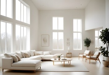 Fototapeta premium white and gold theme modern interior