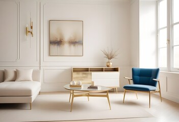 white and gold theme modern interior