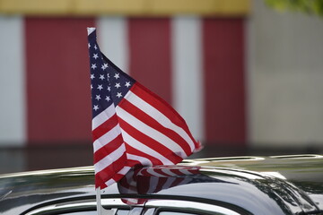 american flag in the office