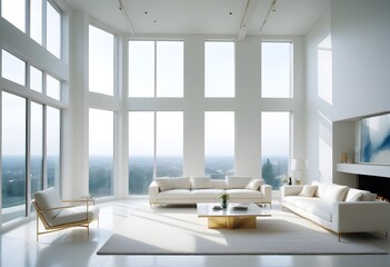 white and gold theme modern interior