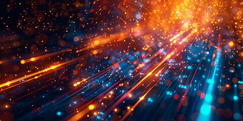Obraz premium Futuristic Digital Data Stream in Cyberspace