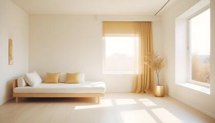 white and gold theme modern interior