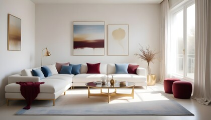 Fototapeta premium white and gold theme modern interior