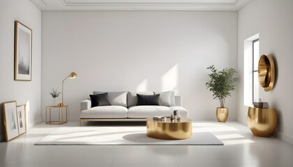 white and gold theme modern interior
