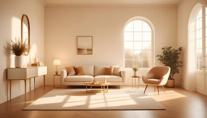 white and gold theme modern interior