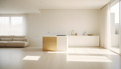 white and gold theme modern interior