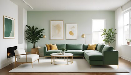 white and gold theme modern interior