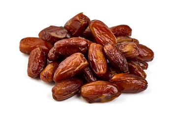 Dried dates, isolated on white background.