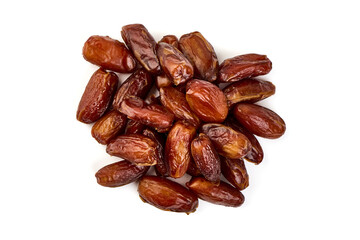 Dried dates, isolated on white background.