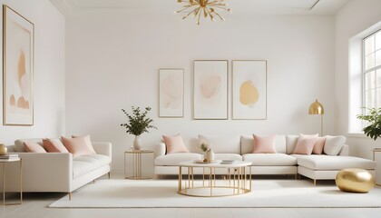 white and gold theme modern interior