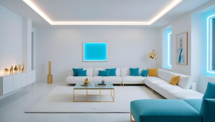 white and gold theme modern interior