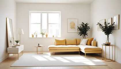 white and gold theme modern interior