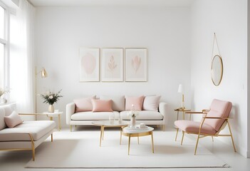 white and gold theme modern interior