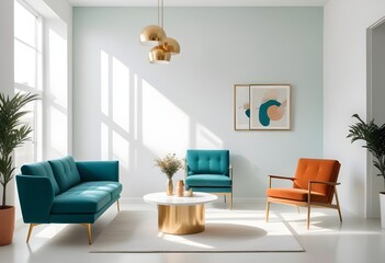 white and gold theme modern interior