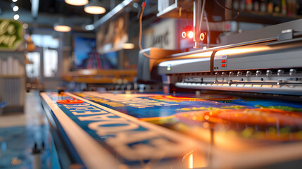 Professional large format printer on transparent background