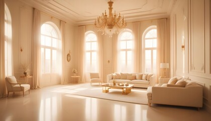 white and gold theme modern interior