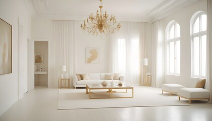 white and gold theme modern interior
