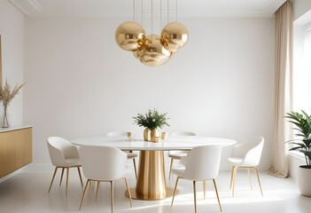 white and gold theme modern interior