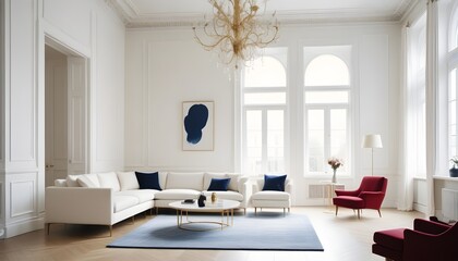 white and gold theme modern interior