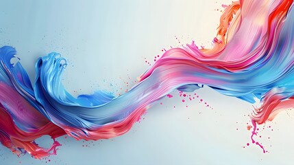 a vibrant copy space banner with an empty center space and pastel abstract swirls and brush strokes on the sides. Ideal for promoting art exhibitions, 
