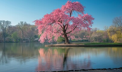 Blooming cherry blossoms
