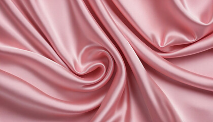 AI Artistry: Luxurious Pink Silk Satin with Elegant Wavy Texture