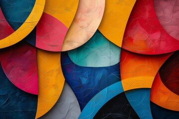 Fototapeta premium Abstract geometric shapes with vibrant colors, dynamic composition, contemporary art