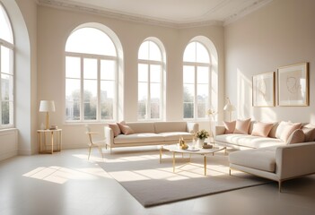 white and gold theme modern interior