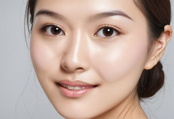 Obraz premium Radiant smiles and natural beauty of Asian women in skincare, hair care, and esthetic treatments