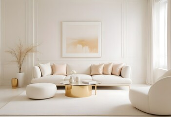 white and gold theme modern interior