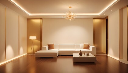 white and gold theme modern interior