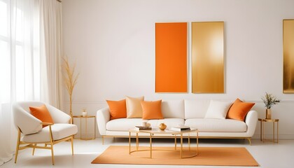 white and gold theme modern interior