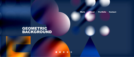 Various colorful geometric shapes abstract web template with gradients and light blur effects. Vector Illustration For Wallpaper, Banner, Background, Card, Book Illustration, landing page
