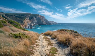 Coastal path with ocean views