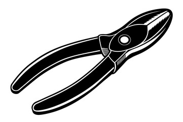 Pliers Plus cut silhouette vector illustration