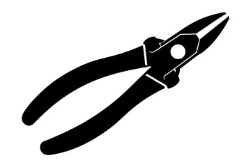 Pliers Plus cut silhouette vector illustration