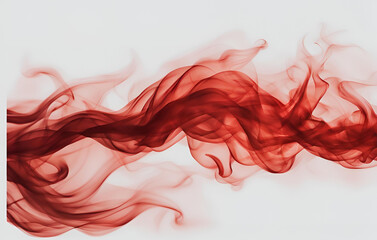Fototapeta premium An abstract texture resembling red smoke flames against a white background, An abstract texture resembling red smoke flames against a white background
