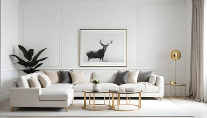 white and gold theme modern interior