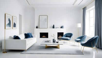 white and gold theme modern interior