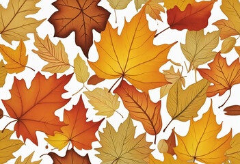 Fall foliage collection on a clean white background