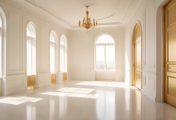 white and gold theme modern interior