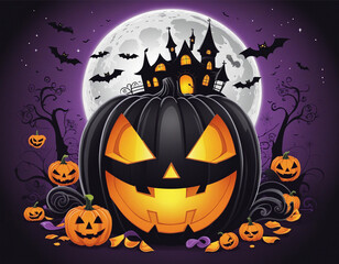 Trick or Treat Halloween Celebration with Spooky Icons and Festive Frame