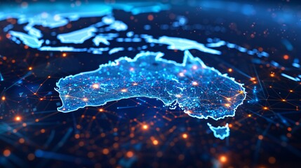 Australia's Digital Network: A Glowing Map