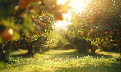 Obraz premium Fruit orchard in the sun
