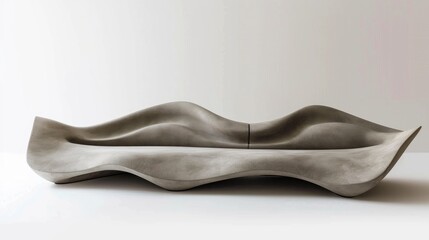 Contemporary couch against white backdrop from the side