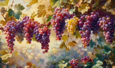 Grapevine with ripe grapes