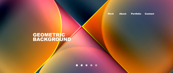 Geometric abstract glassmorphism with circles and squares. Vector Illustration For Wallpaper, Banner, Background, Card, Book Illustration, landing page